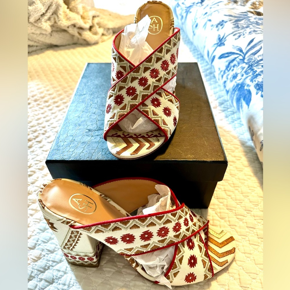 ASH Embroidwred Crossover Mules